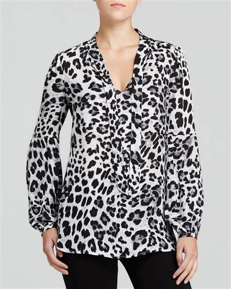 michael michael kors snow leopard top|Michael Kors rhinestone top.